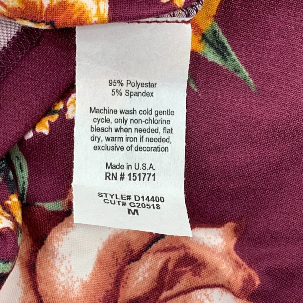 Gilli Maroon w/ Orange & Dusty Pink Floral Dress - Picture 7 of 8